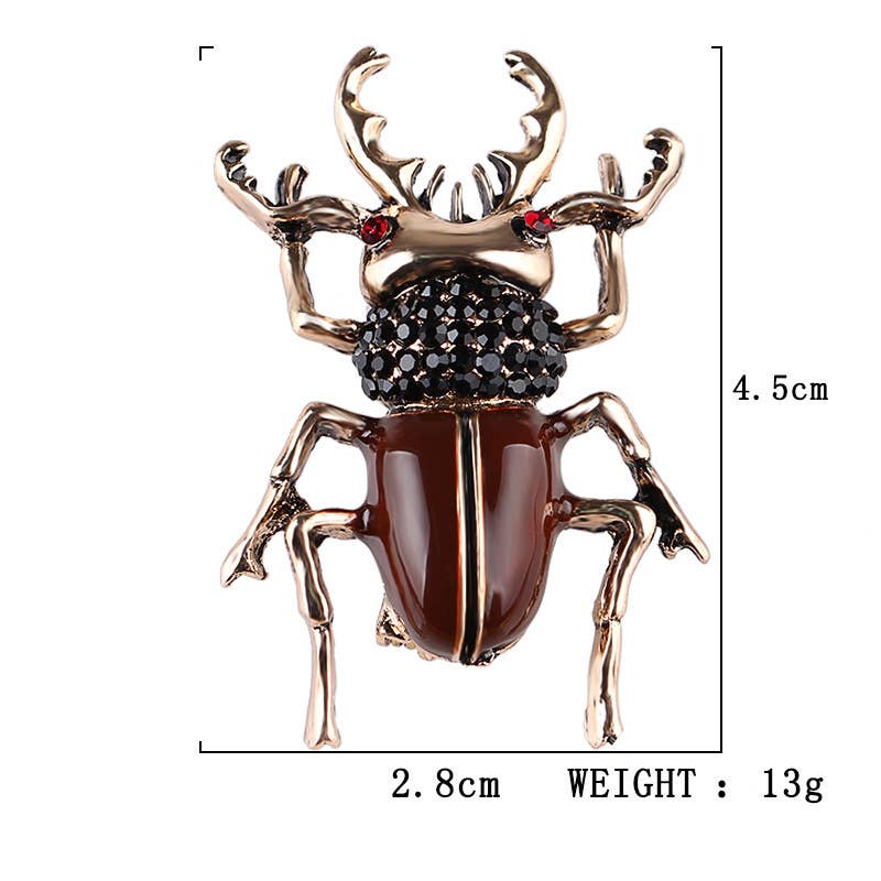 Tourtiwi – wholesale Brooch – Bee Beetle Crystal Pearl Brooch, Cute Insect Metal Pin4