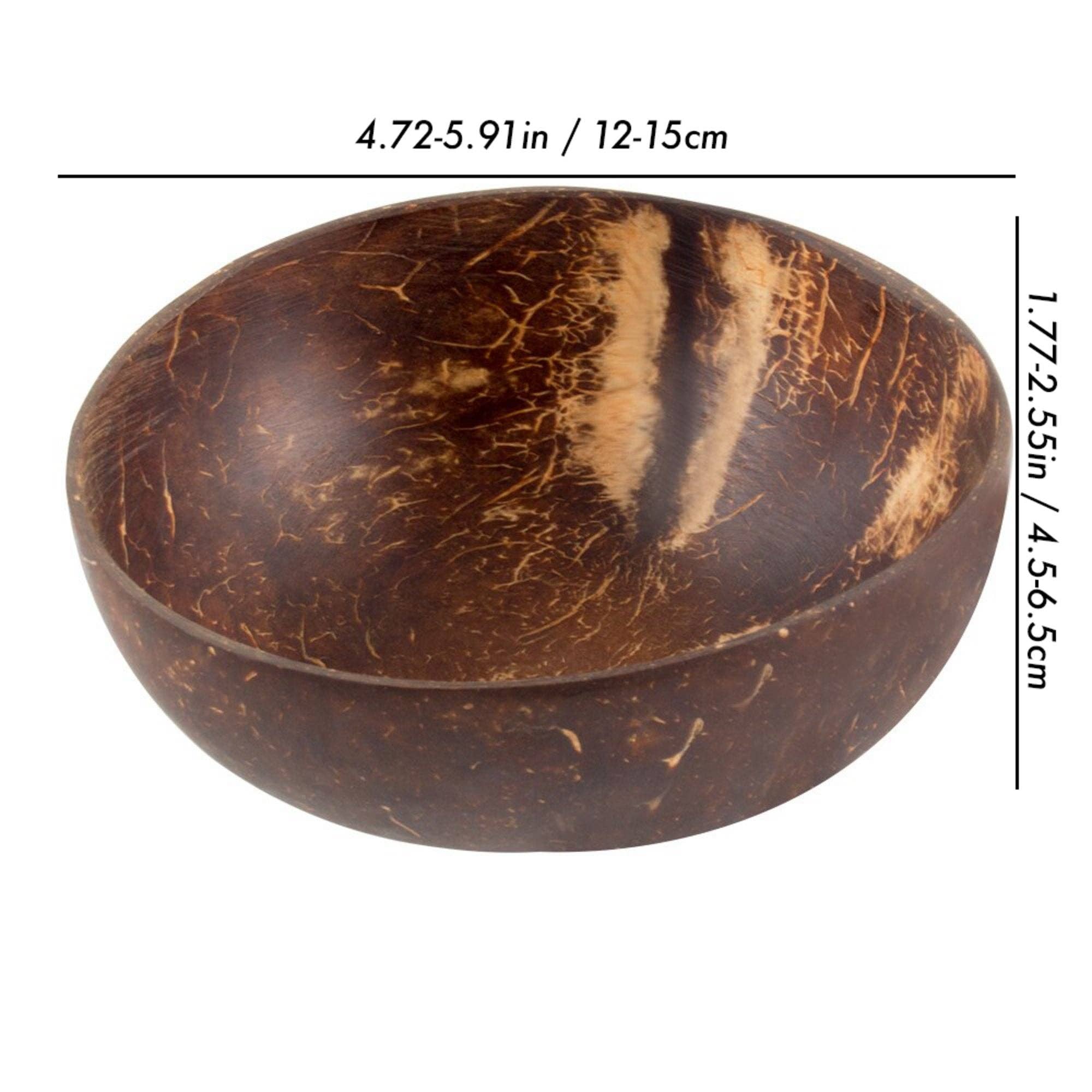 Homerely (We Cover All Import Duties) - Wholesale Serving Utensil - Natural Coconut Bowl & Bamboo Spoon Set2