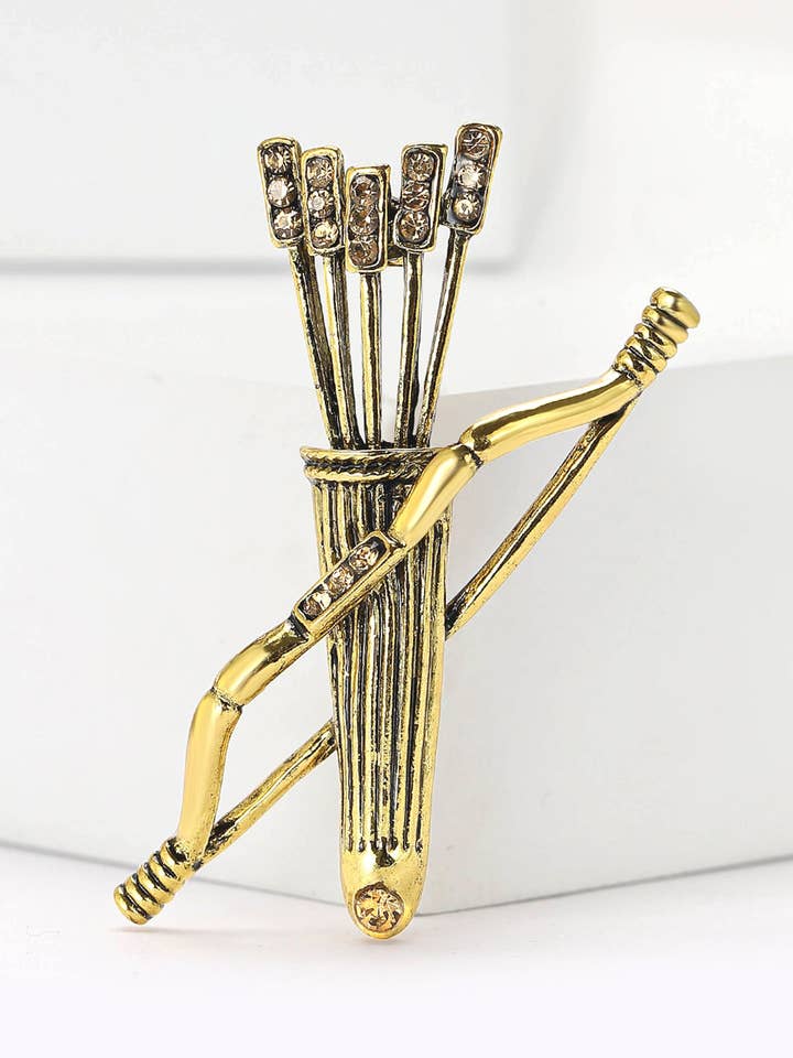 Spilla in lega con strass a forma di arco e freccia PA5764 per la vendita all'ingrosso da parte di Ole