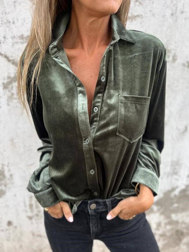 Retro Single-Breasted Velvet Shirt and other Purchase Wholesale entro clothing dress. Free Returns & Net 60 Terms on Faire trending on Faire.