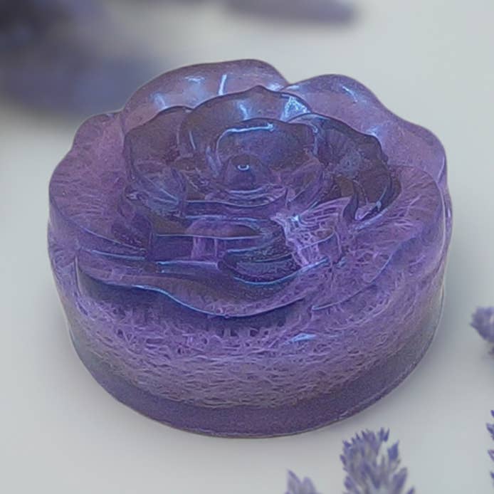 Lavender infused in Glycerin Loofah Soap for wholesale by Simply Organic Soaps