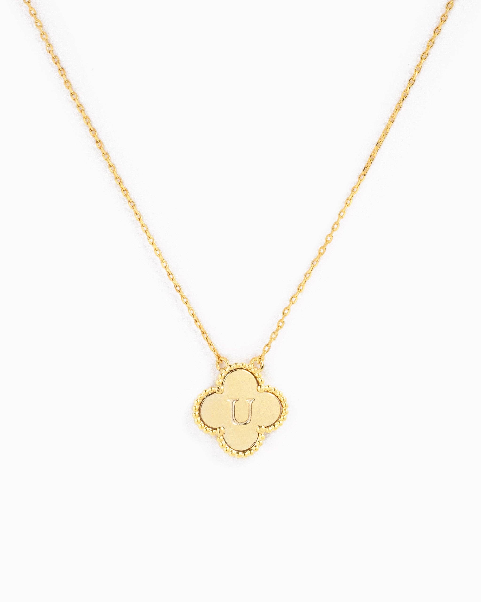 Sessori - Wholesale Pendant/Charm Necklace - Clover Letter Initial Pendant Necklace17