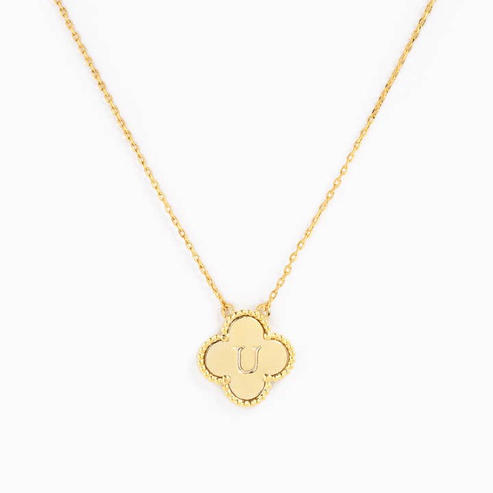 Sessori - Wholesale Pendant/Charm Necklace - Clover Letter Initial Pendant Necklace17