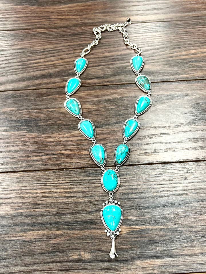 739569, Håndlavet 28" Turkis Sammenflettet Halskæde for engroshandel hos ISAC Trading Inc