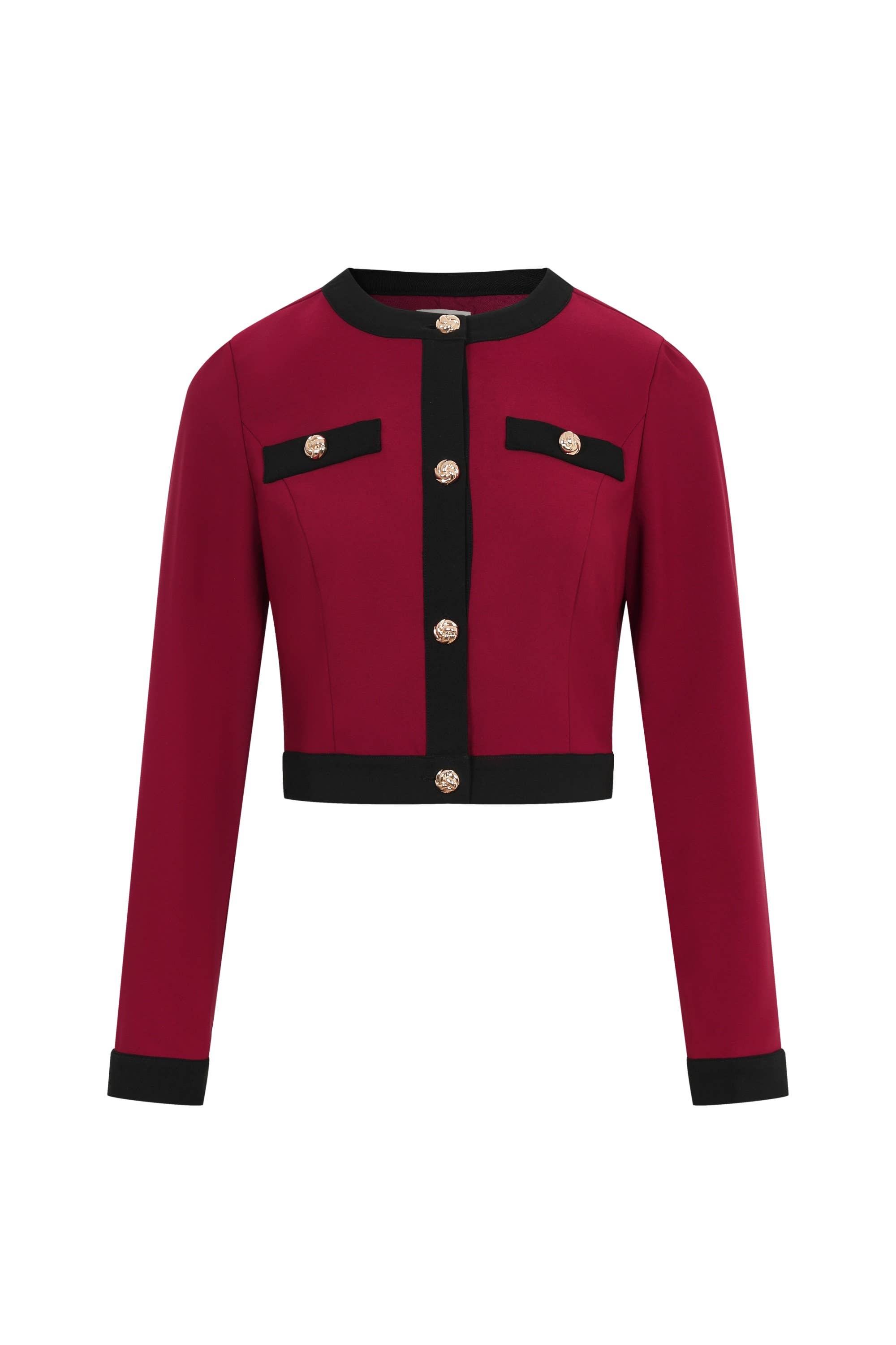 Wine Élégance Structurée Long Sleeve Top & Pants Set for wholesale on Faire3