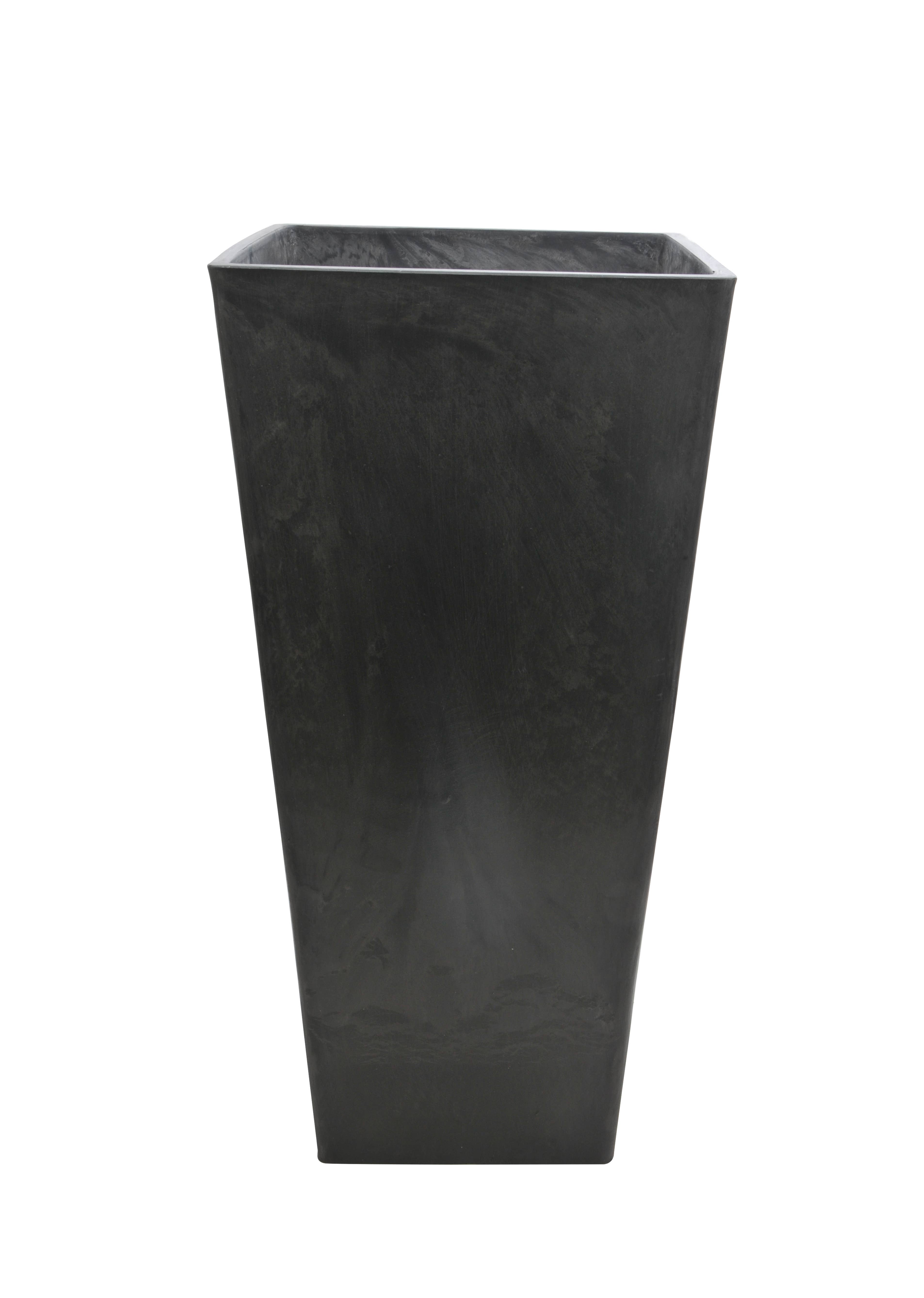 Hi-Line Gift Ltd. - Wholesale Plant pot - 24In Square Plastic Planter - Black