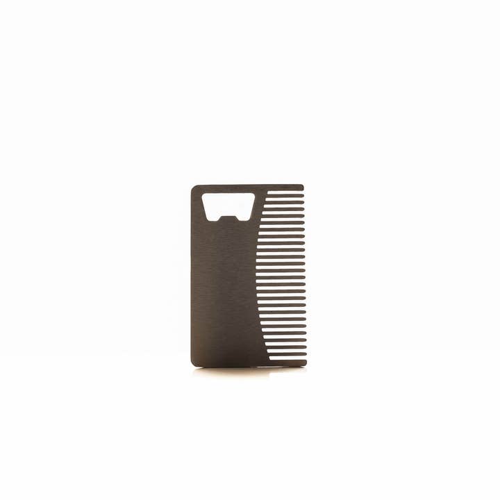 Private Stache - Wholesale Beard brush/comb - Stainless Steel Beard Comb and Bottle Opener1