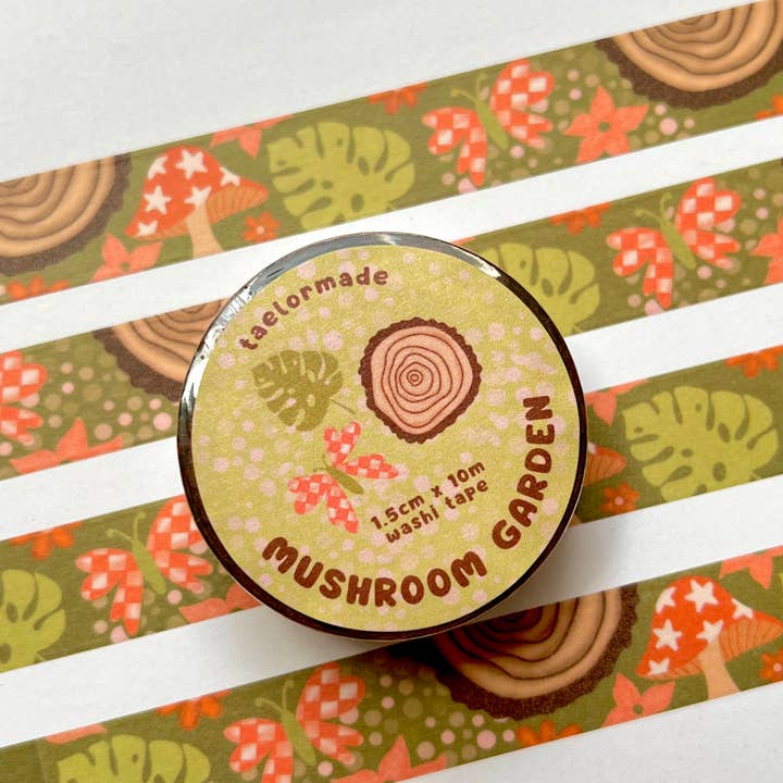 taelormade - Wholesale Washi Tape - Mushroom Garden Washi Tape 1.5cm x 10m4