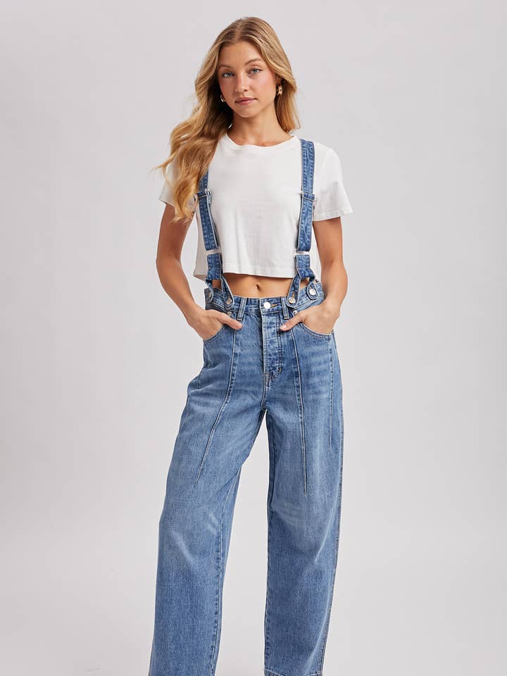 DENIM DETACHABLE SUSPENDER JEANS for wholesale by Bluivy