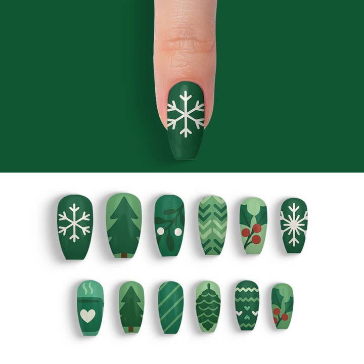 FYNE BODY - Wholesale Press-On/Fake Nails - Evergreen Dazzle Enchantment Press-On Nails56