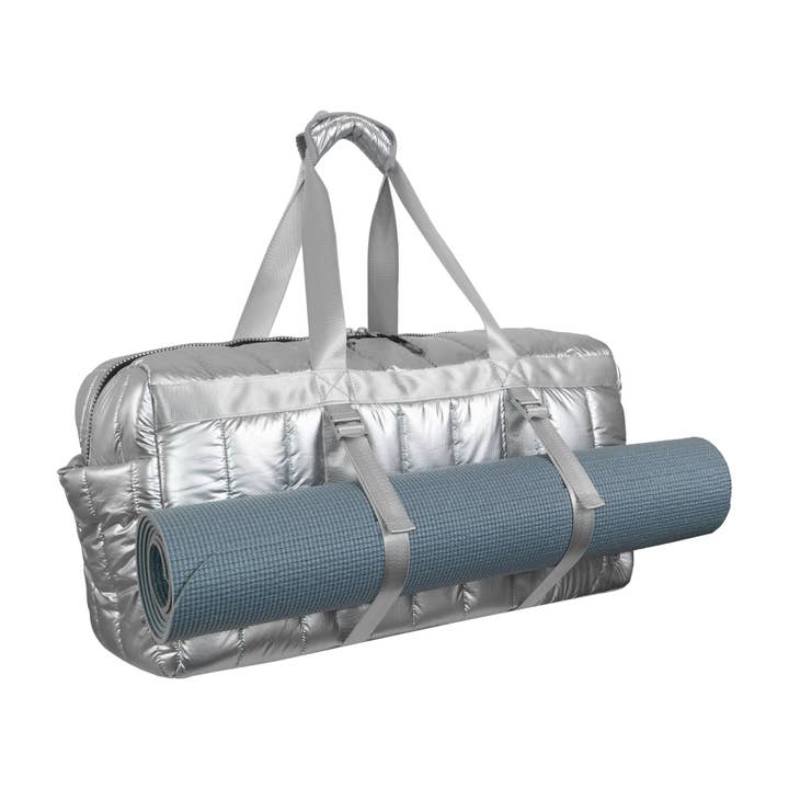 Magid - Wholesale Weekender Bag - Women's - Joan & David 22" Metallic Puffer Tubular Quilted Nylon Travel Weekender Duffle8