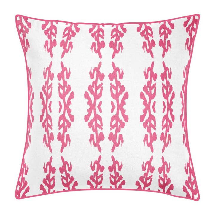 Coral Gardens Embroidered 22x22 Pillow, Hot Pink for wholesale by Laura Park Designs