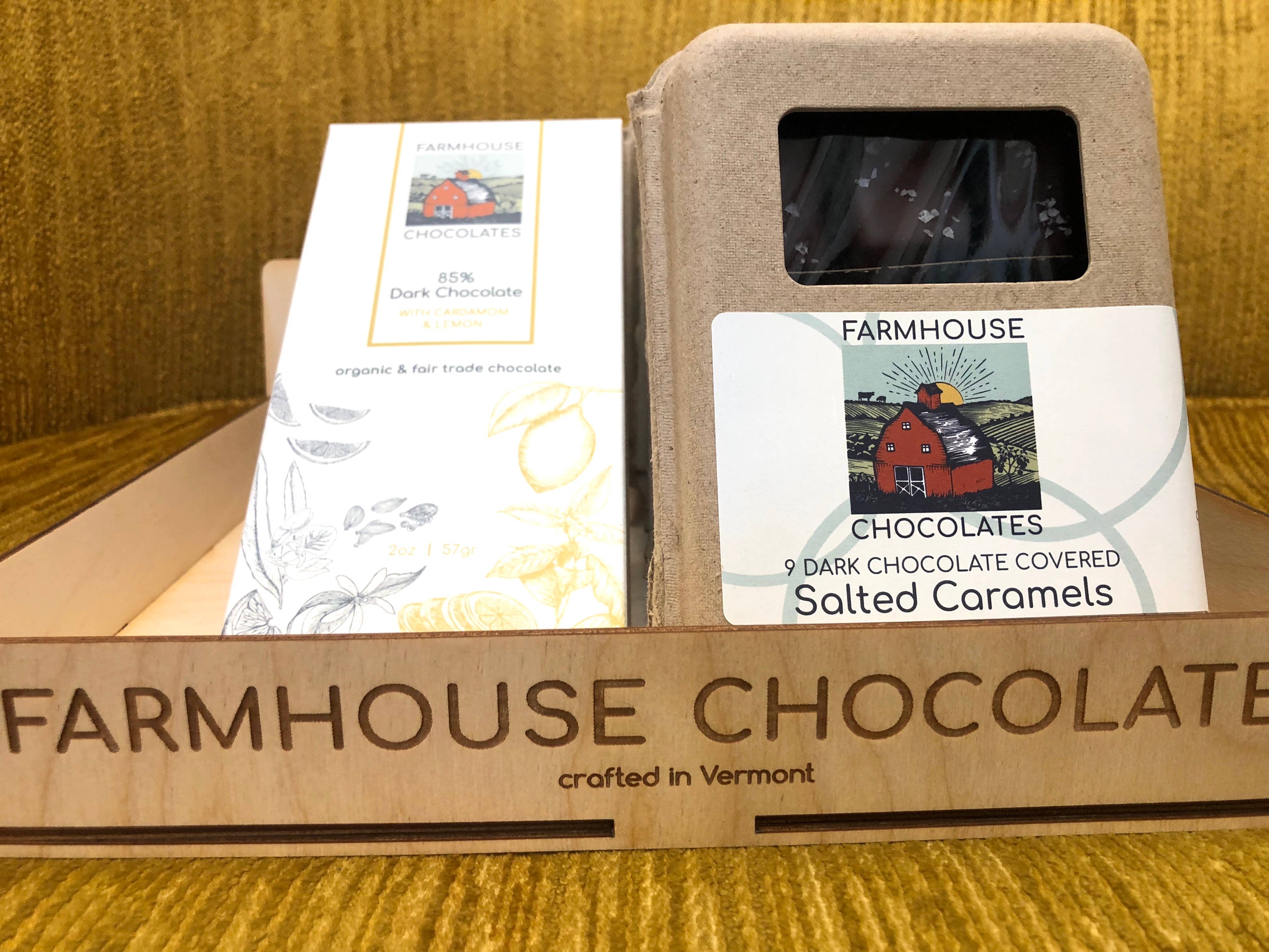 Farmhouse Chocolates - Wholesale Chocolate Covered Sweets - 4 Piece Dark Chocolate Covered Salted Caramels11