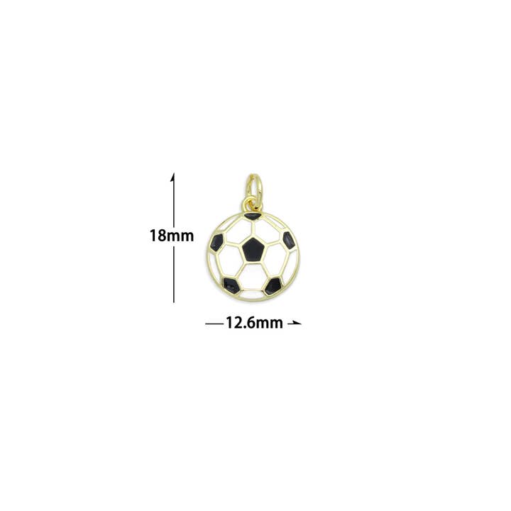 BestBeads&Beyond - Wholesale Individual charm/pendant - White Black Enamel Soccer Ball Charm Pendant,Sku#LX8534