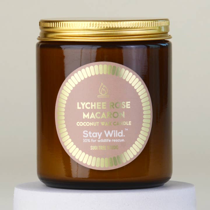 Vela de macarrones con rosas de lichi para venta al por mayor de Sugi Tree Studio