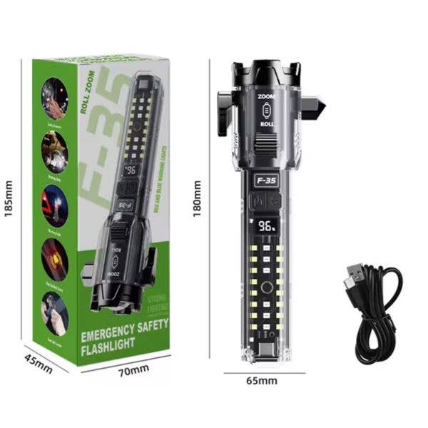 Emergency Auto Safety Combo -CTR 7" Flashlight - #F-35 - LED for wholesale by St. Louis Wholesale LLC