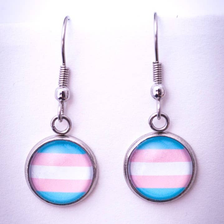 Crafty Queer Studio - Wholesale Stud/Post Earrings - Transgender flag pride LGBTQ+ earrings - stud or dangle5