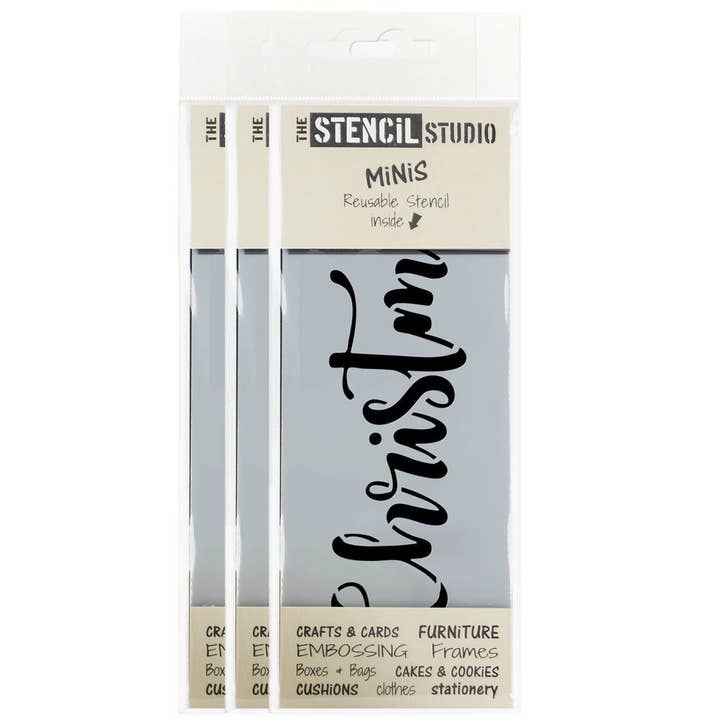 Stencil MiniS - Kerst Text Stencil voor wholesale door The Stencil Studio