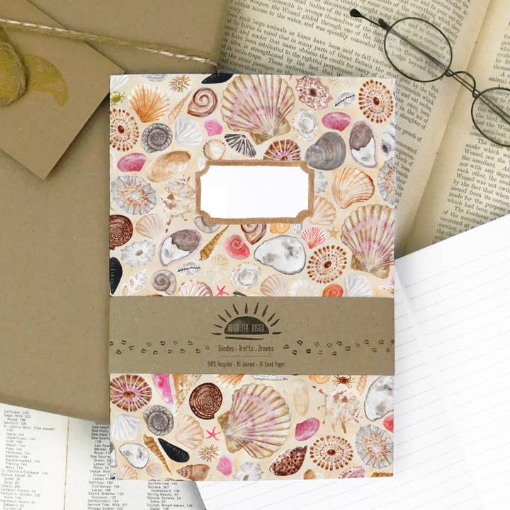 Bison Bindery - Wholesale Journal/Diary - Conchae Sea Shell Lined Journal