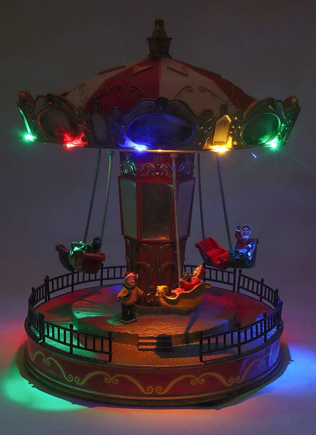 Top Treasures – Decoração de Natal por atacado – Vila de Natal animada de carrossel4