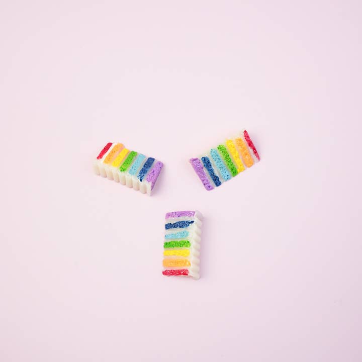 Mini Story Co - Wholesale Lapel Pin/Button - Rainbow Cake Pin | Rainbow Cake Slice Brooch | Pride Flag Rainbow Cake Accessories | LGBTQA+ Pins | Miniature Cake Pin7