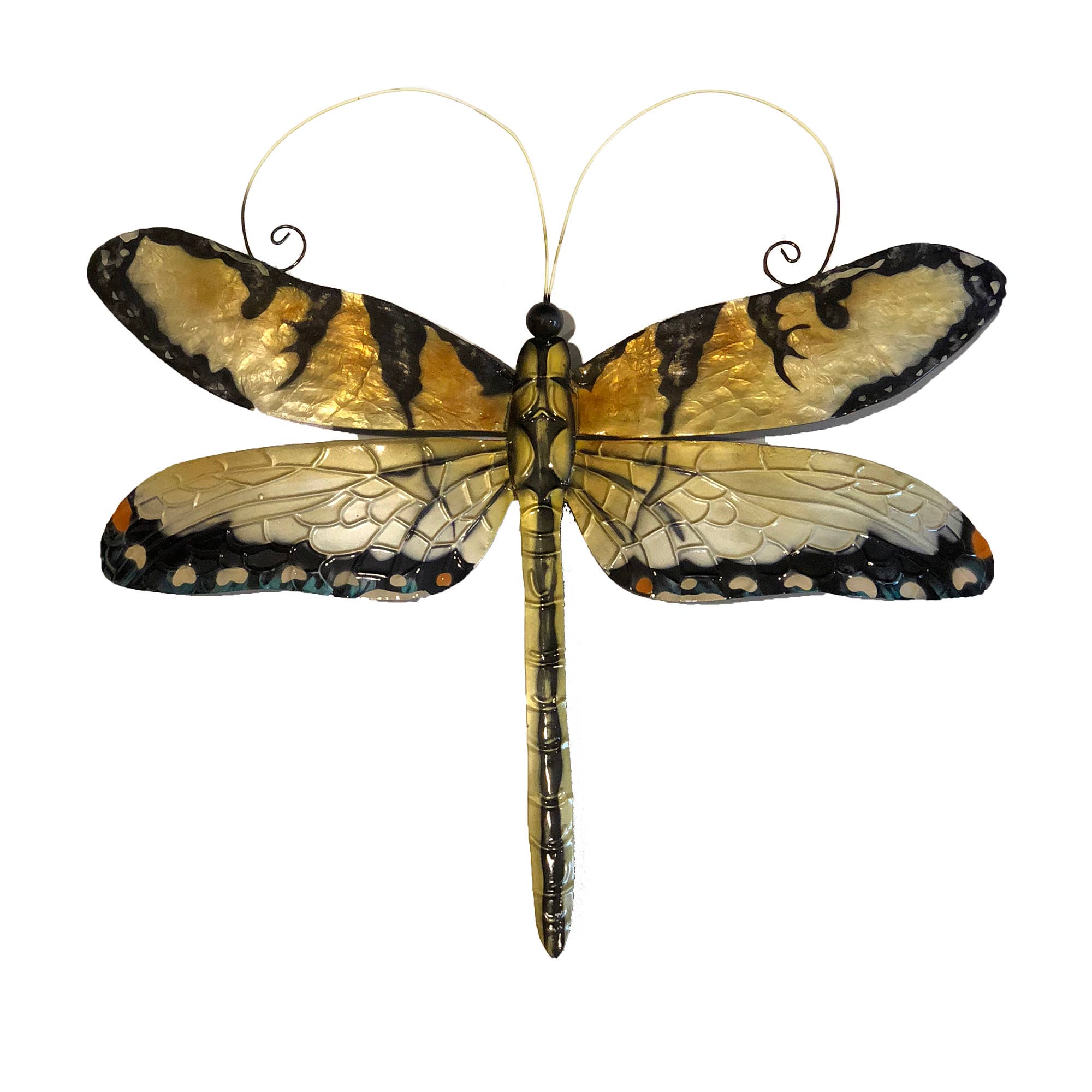 Eangee Home Design - Wholesale Wall Accent - Dragonfly Wall Decor Gold And Blue, w/ Capiz, Outdoor Safe3