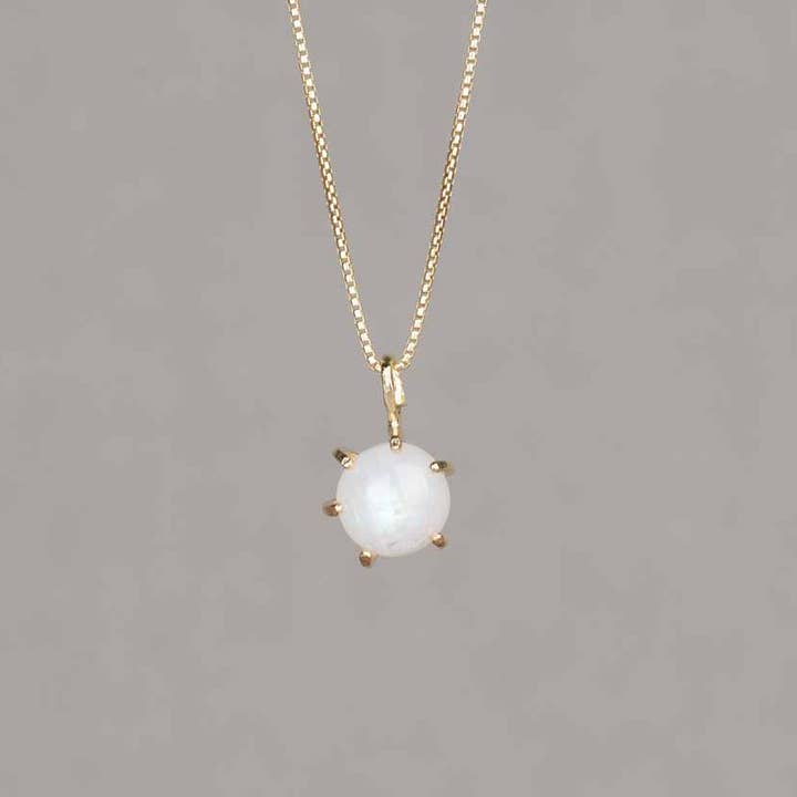 Colar folheado a ouro com pedra da lua por atacado de Jéh Jewels