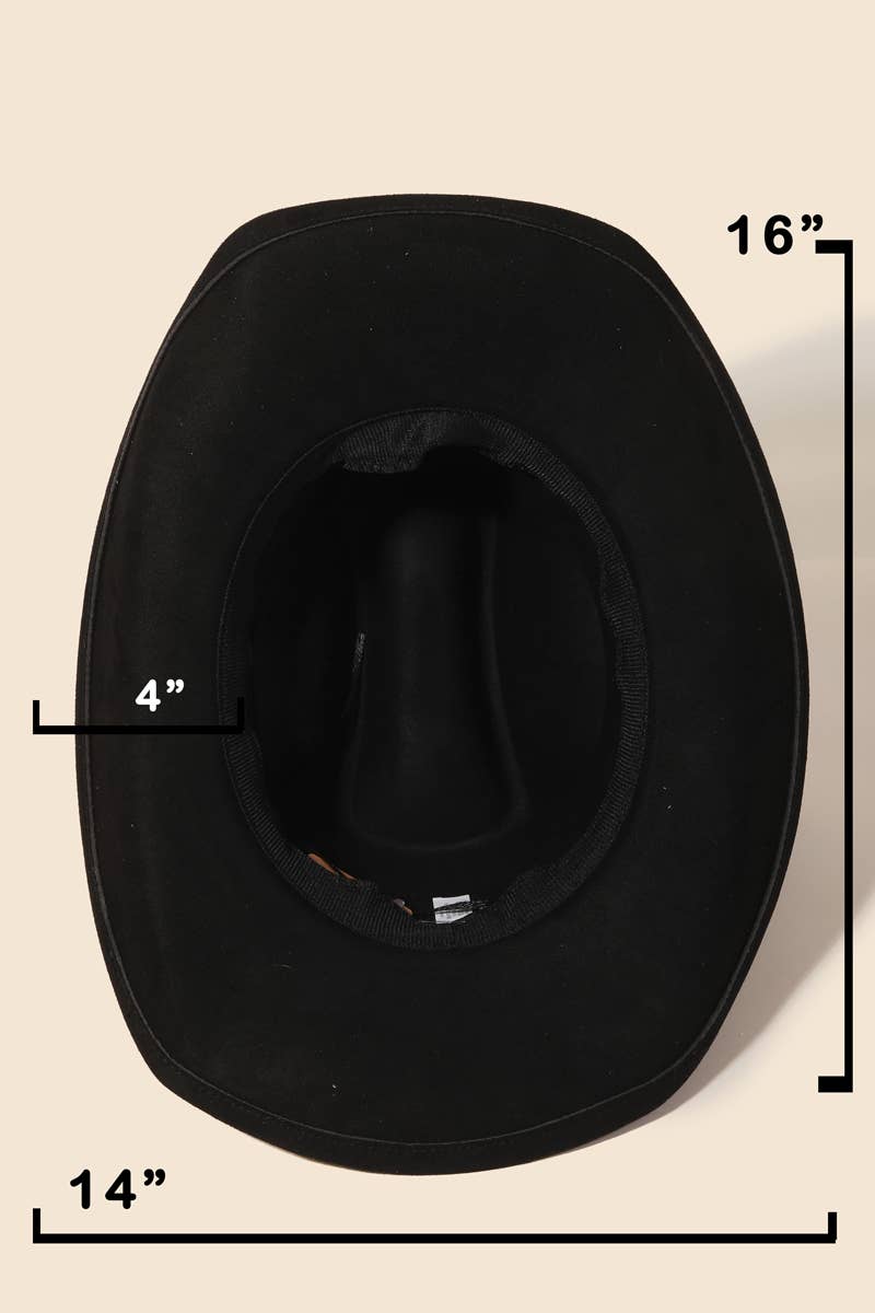 Anarchy Street – Chapéu de cowboy - Mulher por atacado – Chapéu de Cowboy Ocidental com Alça de Flores e Pedras Preciosas3