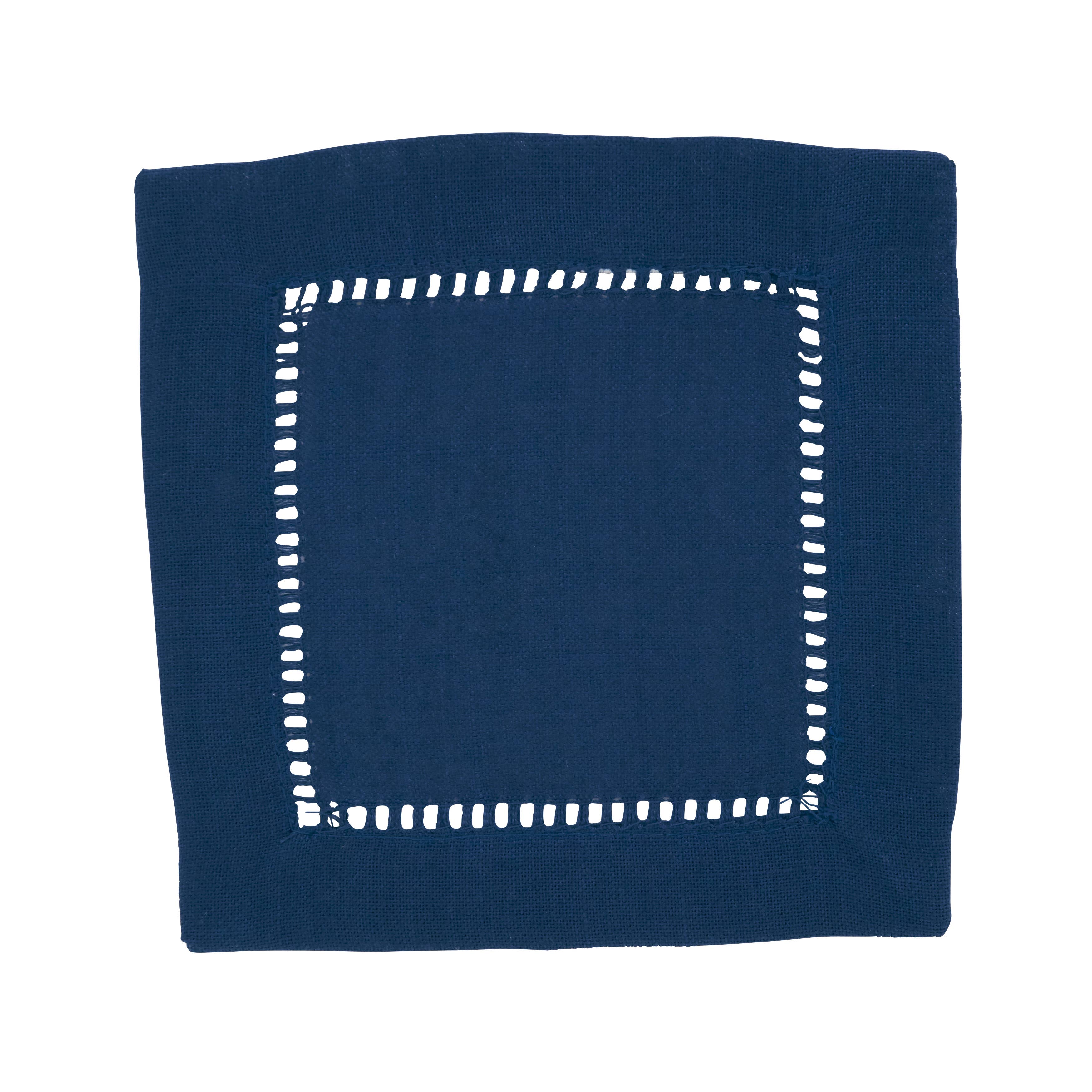 Saro Lifestyle - Vente Serviettes de table en tissu - Serviette à cocktail en lin avec ourlet ajouré11