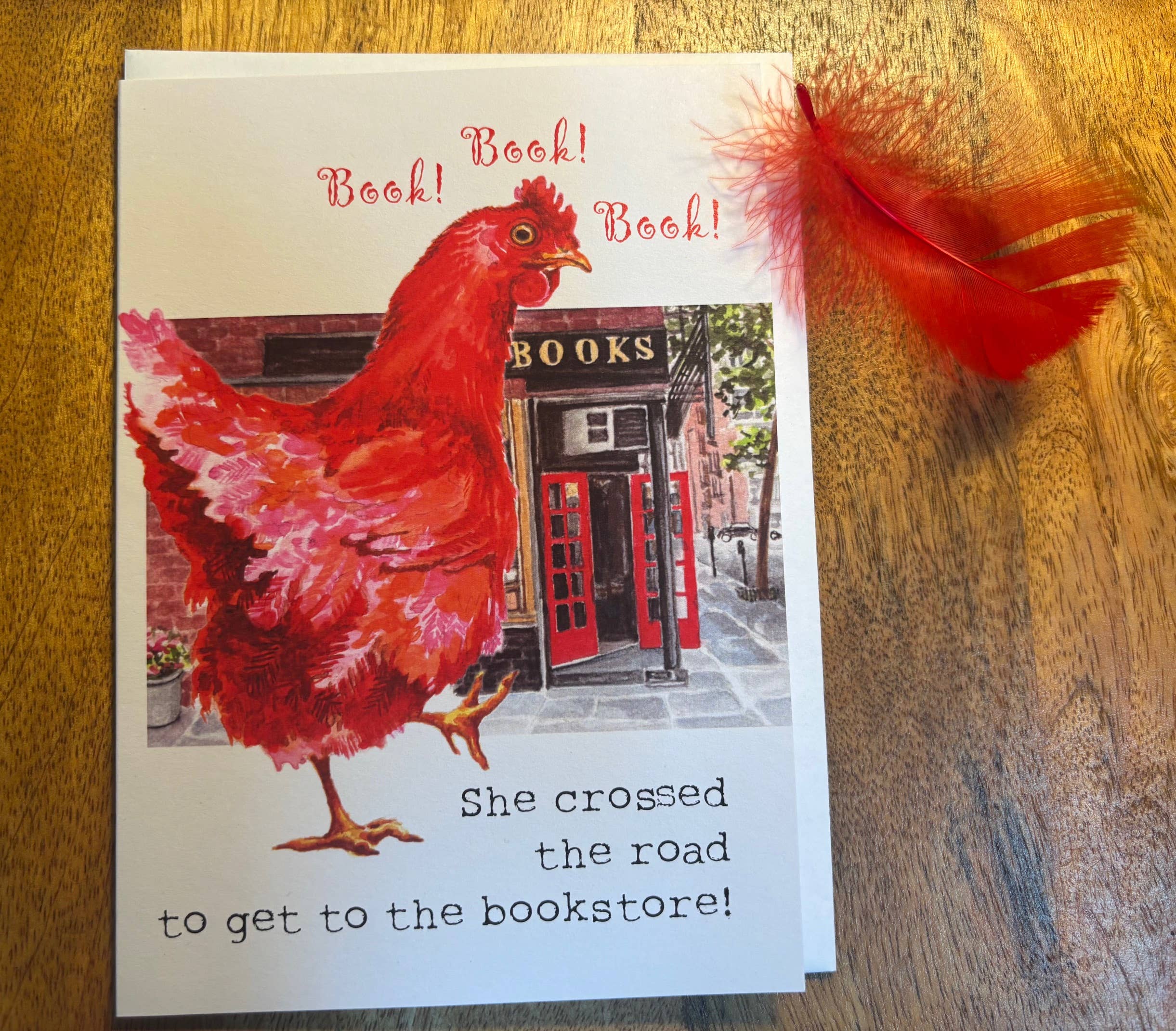 Karen Ritz Cards - Wholesale Everyday Greeting Card - Chicken Crossing Book Love Notecard1