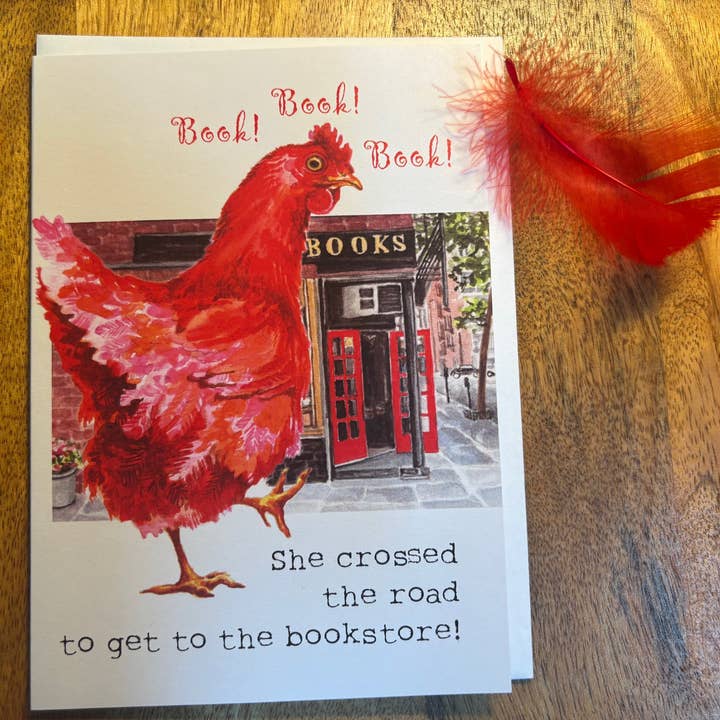 Karen Ritz Cards - Wholesale Everyday Greeting Card - Chicken Crossing Book Love Notecard1