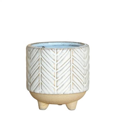 Ramos Chevron Cachepot, Stoneware - 2.5 for wholesale by HomArt