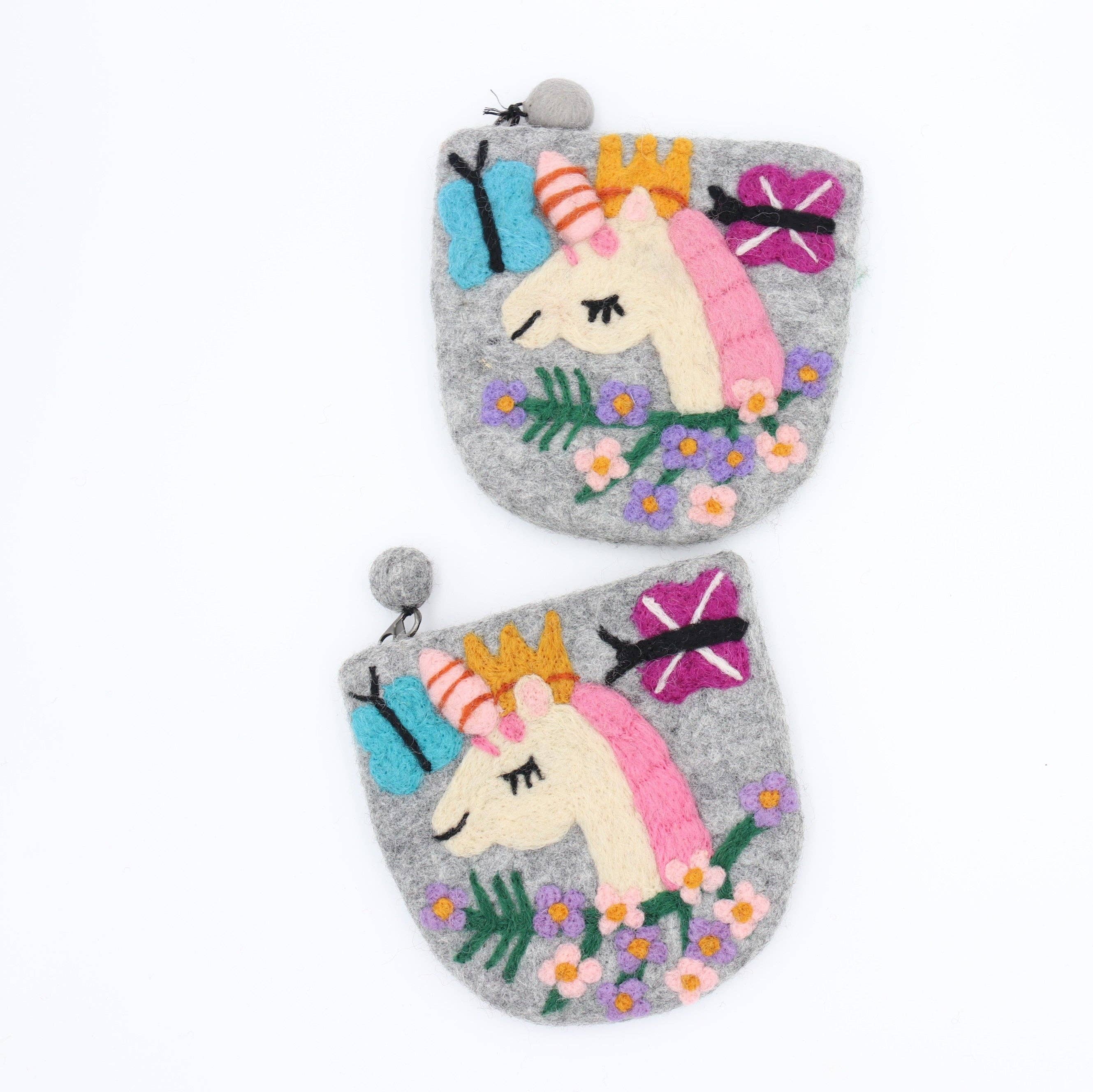 Sparkle Being - Wholesale Coin Purse - Kids - Royal Meadow Unicorn Wool Felt Coin Purse2