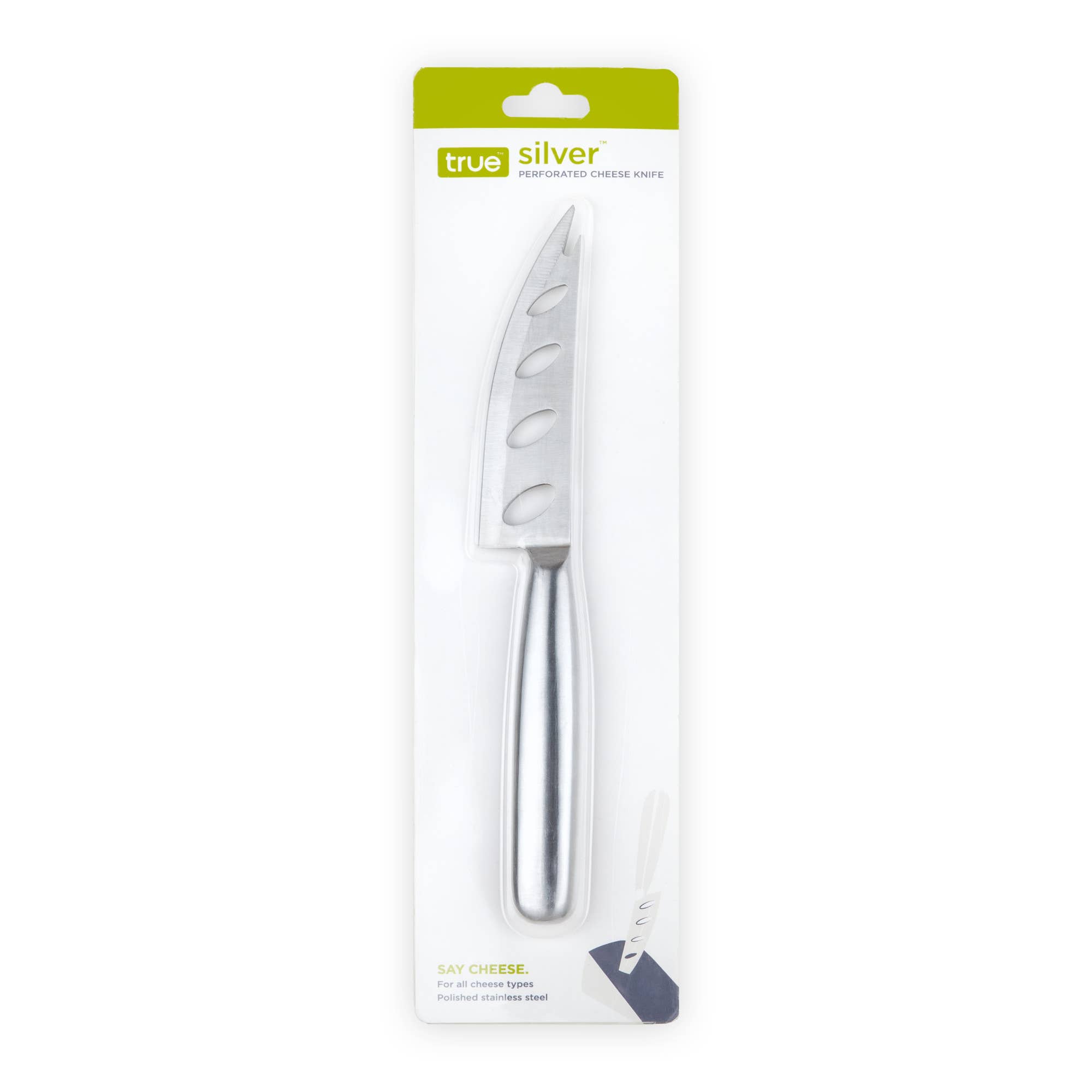 TRUE - Wholesale Cheese Spreader - Silver Perforated Polished Stainless Steel Cheese Knife1