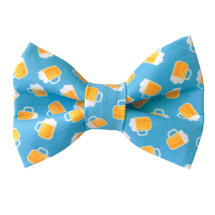 Blue Beer Mug Dog Bow Tie for wholesale by Winnie and the Hound