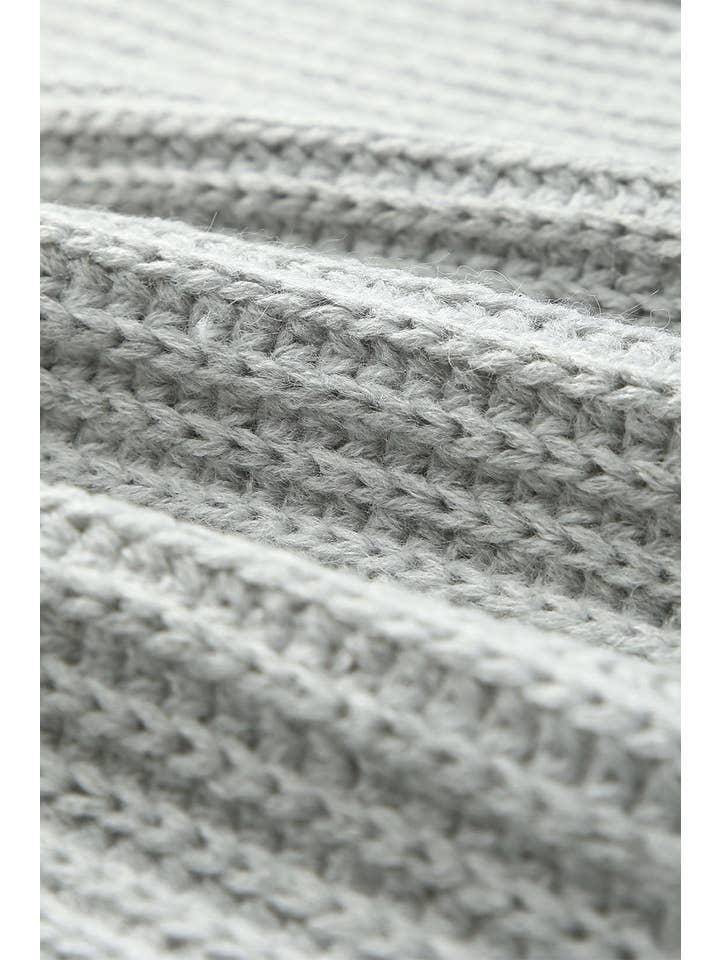 Gray Solid Buttoned Drop Shoulder Sweater for wholesale on Faire10