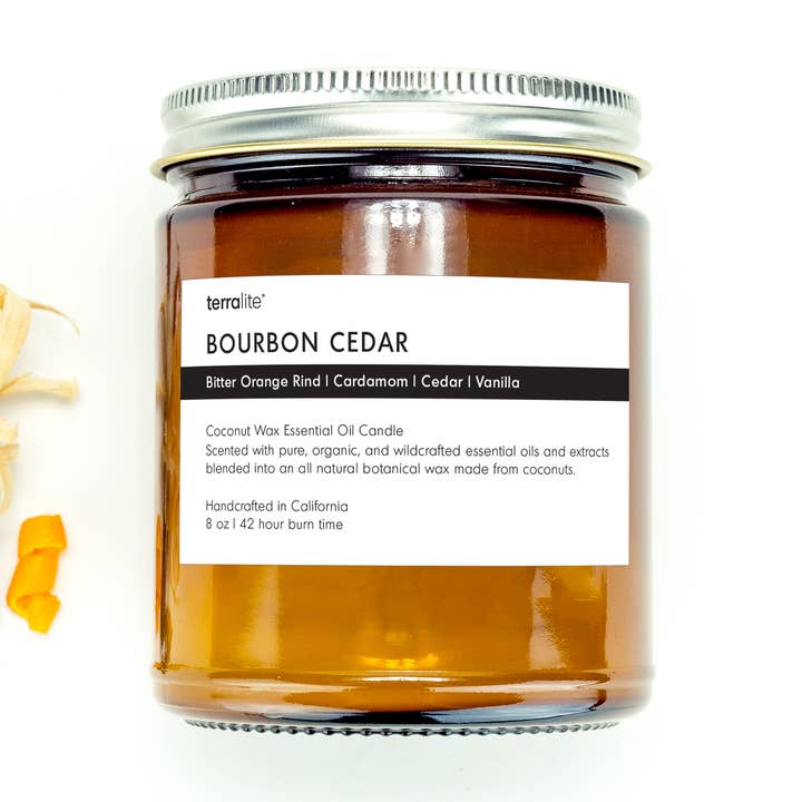 BOURBON CEDRO - vela de aceite esencial para venta al por mayor de Terralite