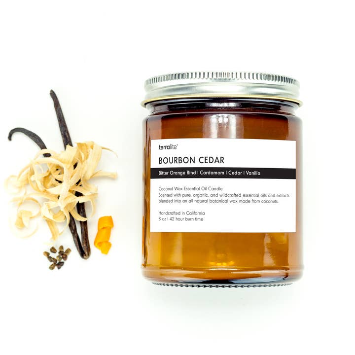BOURBON CEDRO - vela de aceite esencial para venta al por mayor de Terralite