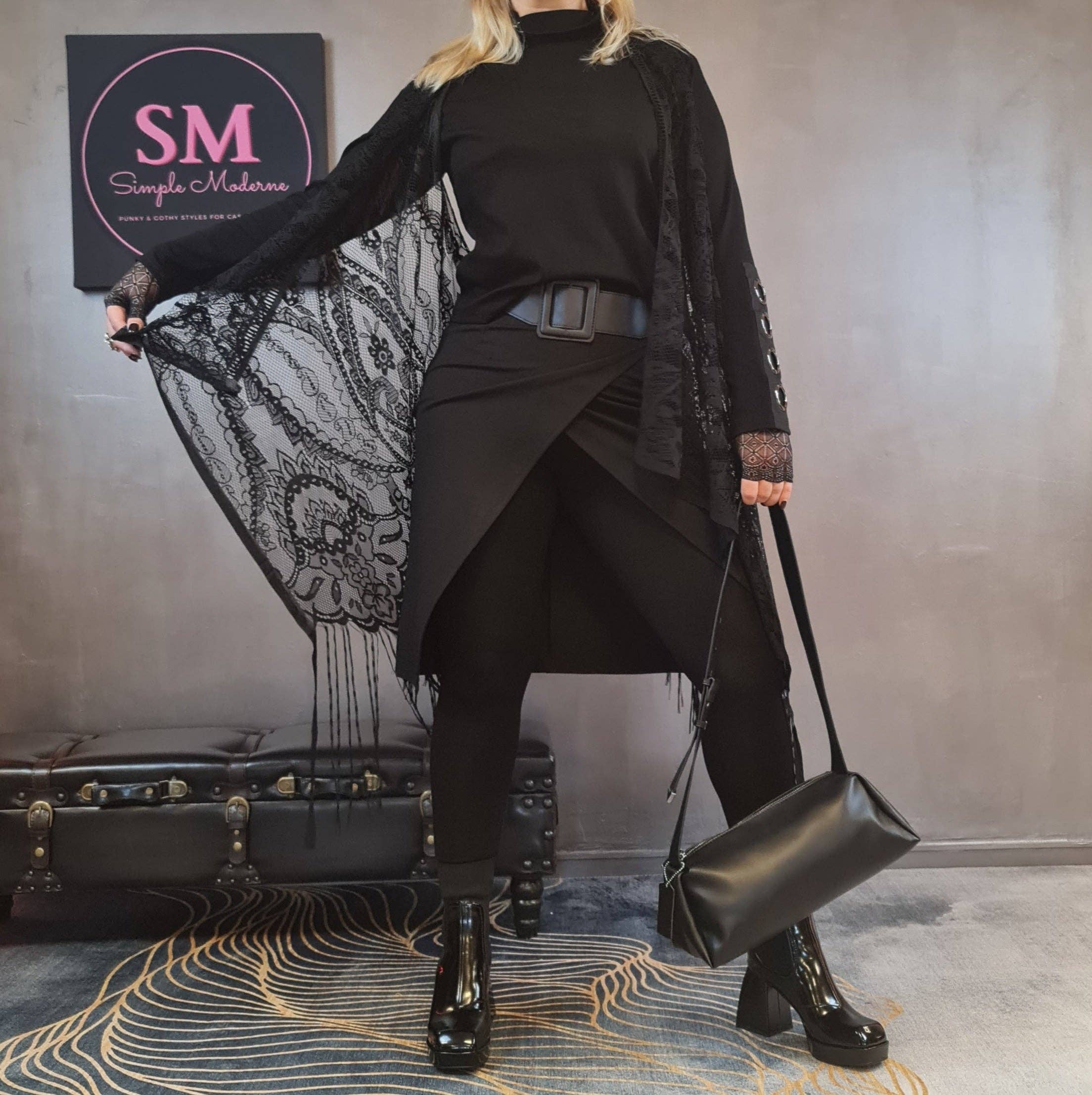 Simple Moderne - Wholesale Rok - Dames - Simple Moderne vintage punk legging met halve rok18