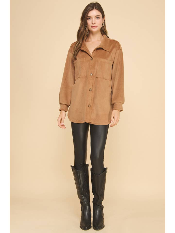 If She Loves - Wholesale Shirt Jacket/Shacket - Women's - ISJK1117 Amicis Lilian Oversized Shirt3