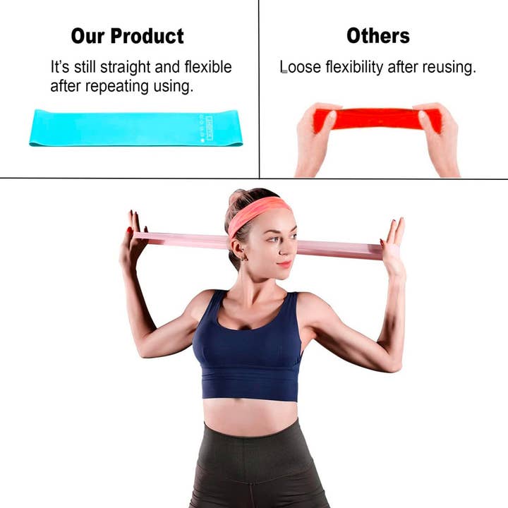 Vigor Path - Wholesale Yoga Strap/Band - Resistance Bands - 5 Exercise Workout Levels for Home Gym Long Exercise Workout – Essential Fitness Equipment for Training, Yoga (Blue)