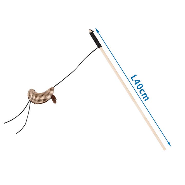 Nobleza - Wholesale Pet Toy - Cat - Cat Fishing Rod for Cats with Wooden Stick1