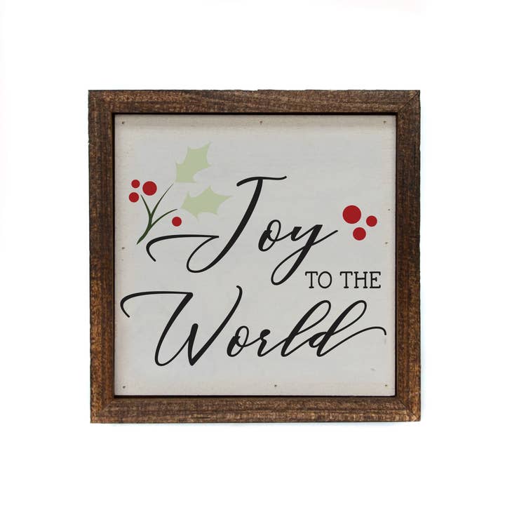 Driftless Studios - Wholesale Sign - Joy to the World Holiday Sign - Christmas Decor