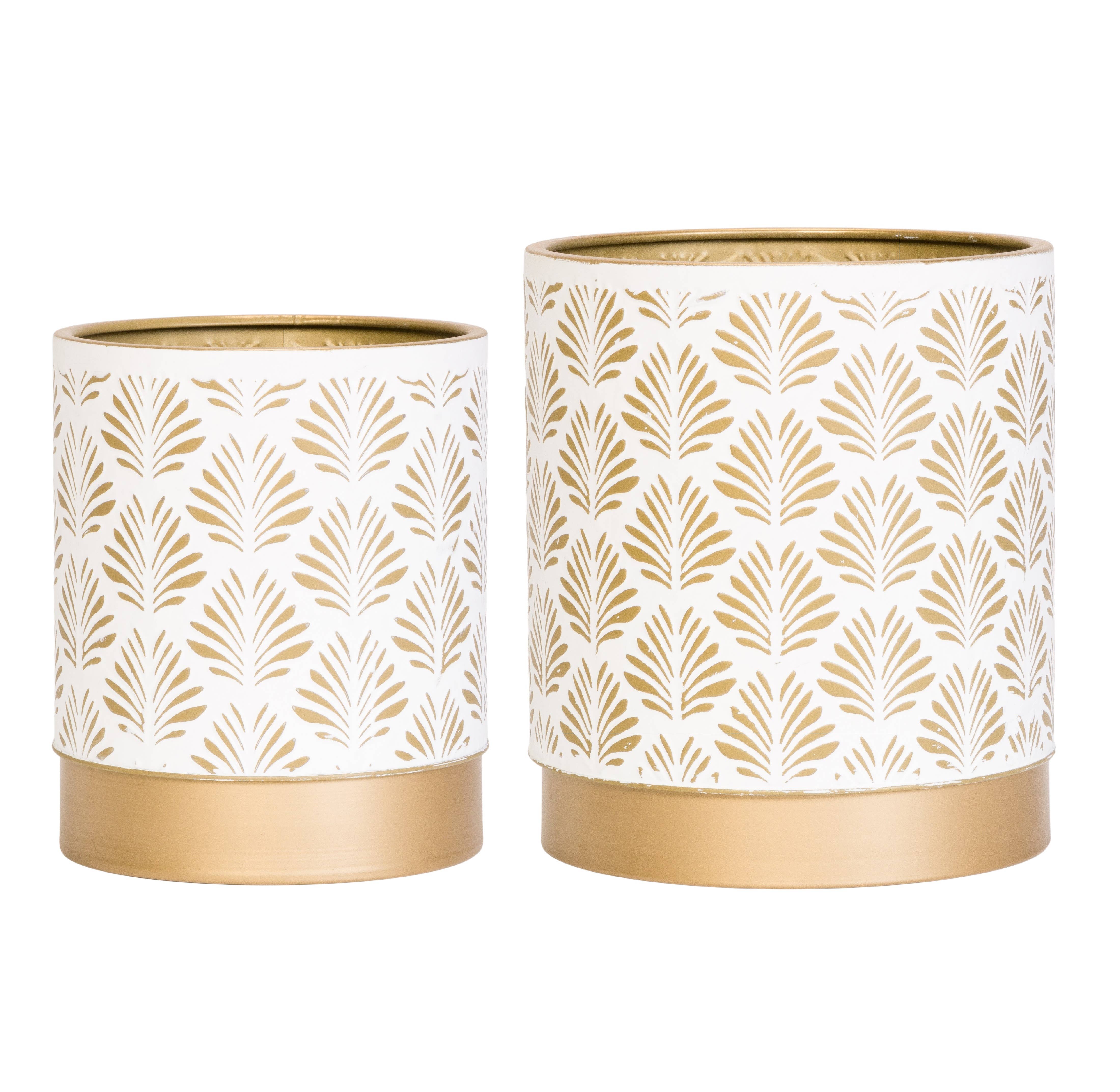Aspire Home Accents - Wholesale Trashcan/Trash Bin - Carmina Modern Wastebasket with Gold Metal Base (Set of 2)