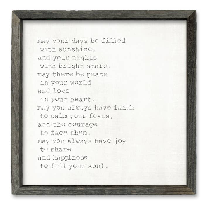 Sweet Gumball Inc. - Wholesale Sign - 'May Your Days' (Square) Shelf Art1