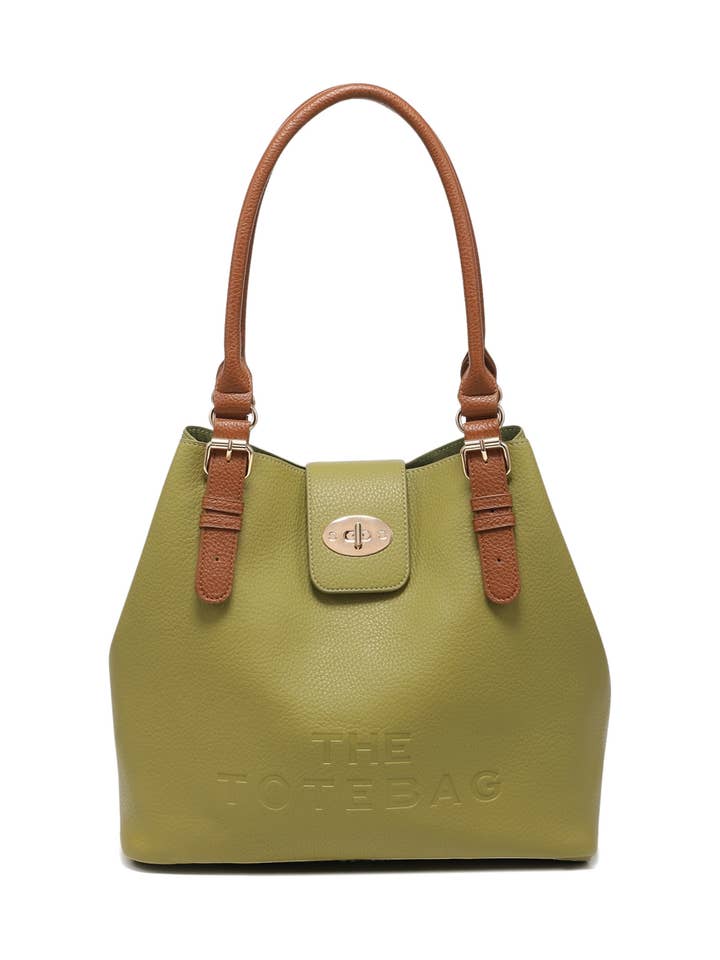 Turn Lock Tote Bag with Removable Inner Pouch Organizer for wholesale by Ellas Trading