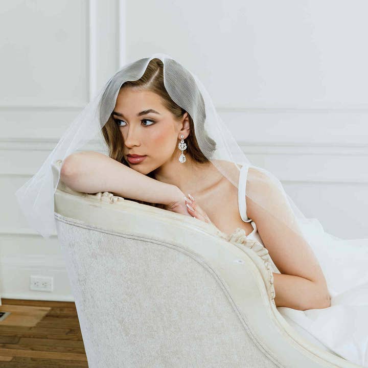 Blair Nadeau Bridal Adornments - Wholesale Veil - Women's - AMALIA Drop Veil with Long Blusher1
