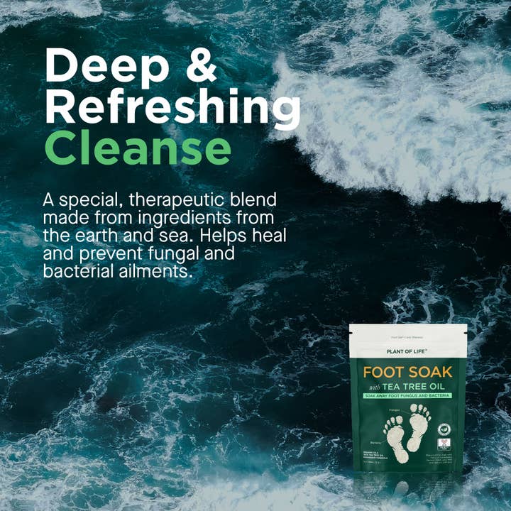 Plant of Life - Vente Sel de bain - Trempage pour les pieds à l'huile d'arbre à thé avec sel d'Epsom | Fungus & Odor 16 oz4