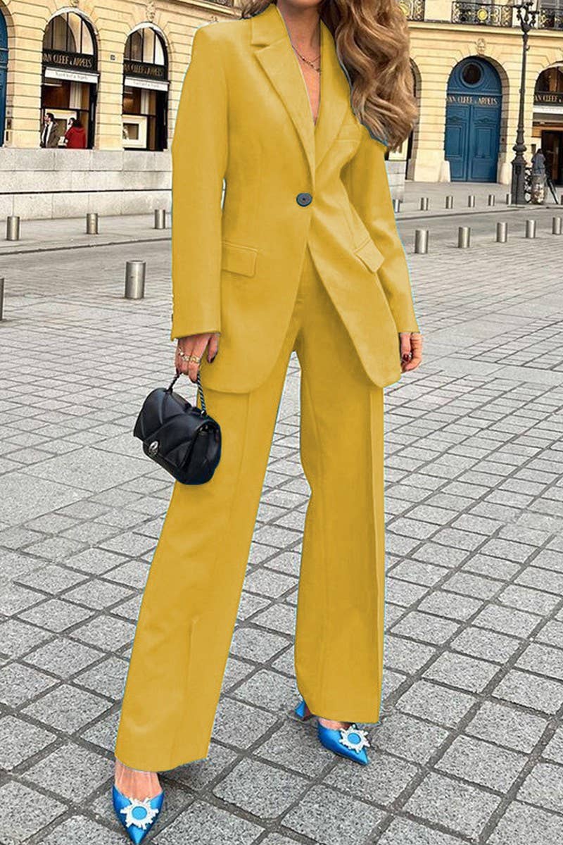 Lily Clothing - Wholesale Suit Set - Women's - WOMEN OFFICE WORK ONE BUTTON BLAZER AND PANTS SET_CWSJB00120