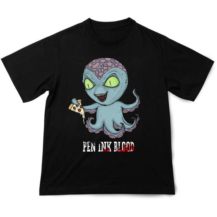 Camiseta de Pulpo Alienígena de Tinta de Pluma y Sangre – Camiseta Gráfica Original Diseñada por Artista para venta al por mayor de Time to Apparel Co.